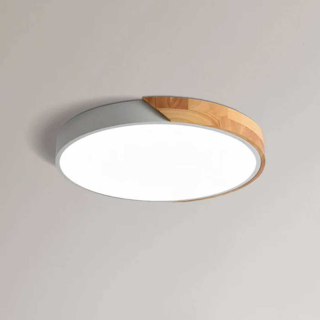 LED Ceiling Lamp with Scandinavian Design made of Wood & Acrylic