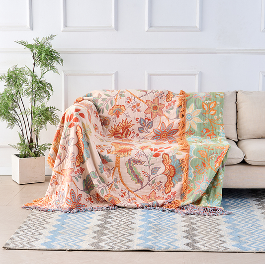 Cleo | Boho Floral Throw Blanket 1