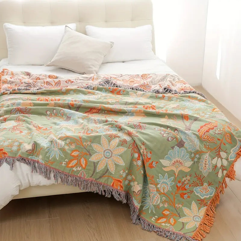Cleo | Boho Floral Throw Blanket 8