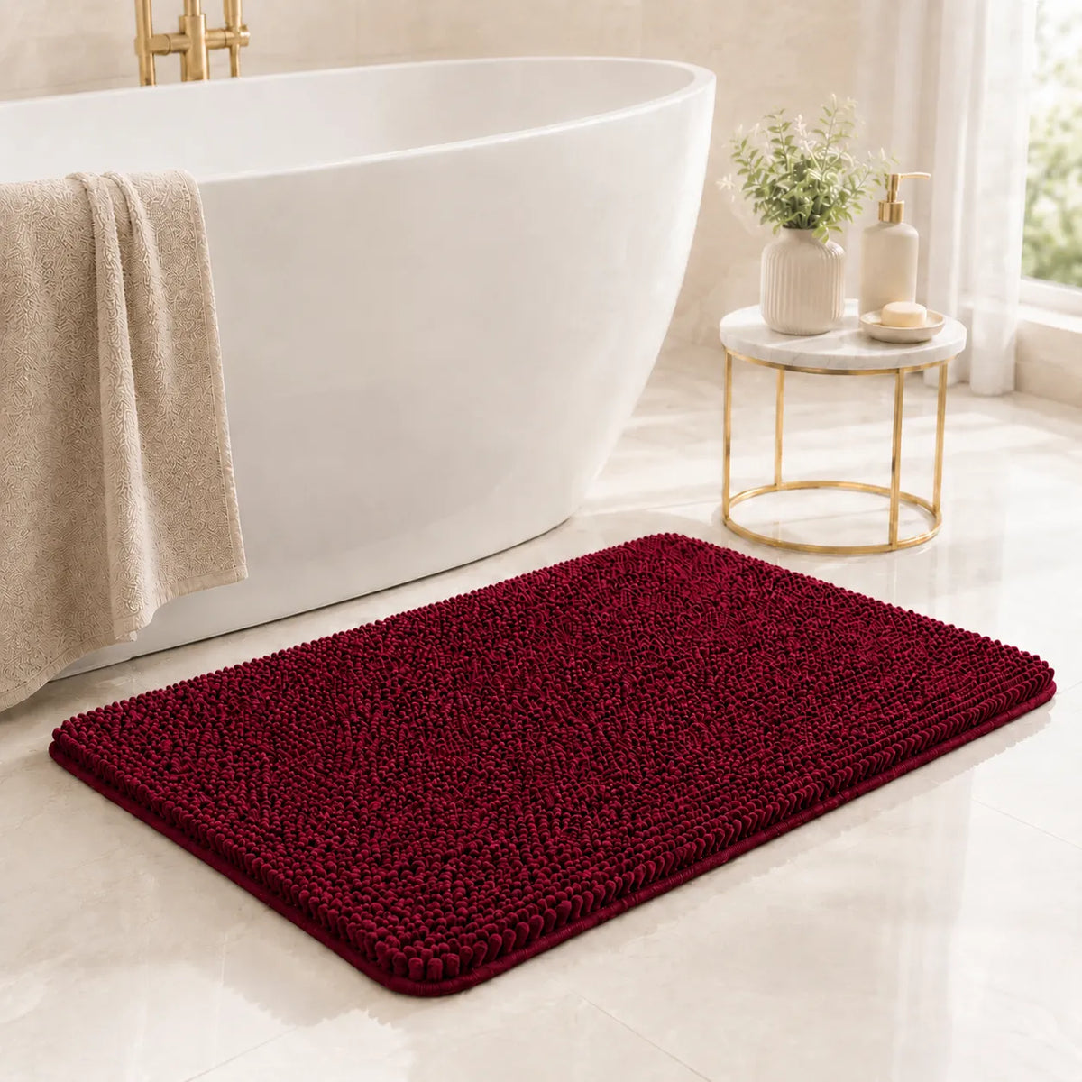 Kaelis Absorbent Chenille Bath Mat