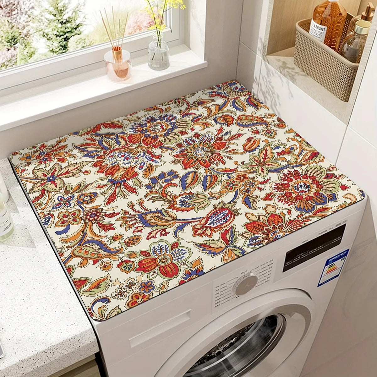 Microfiber kitchen mat | Stylish appliance protection mat with non-slip backing 7