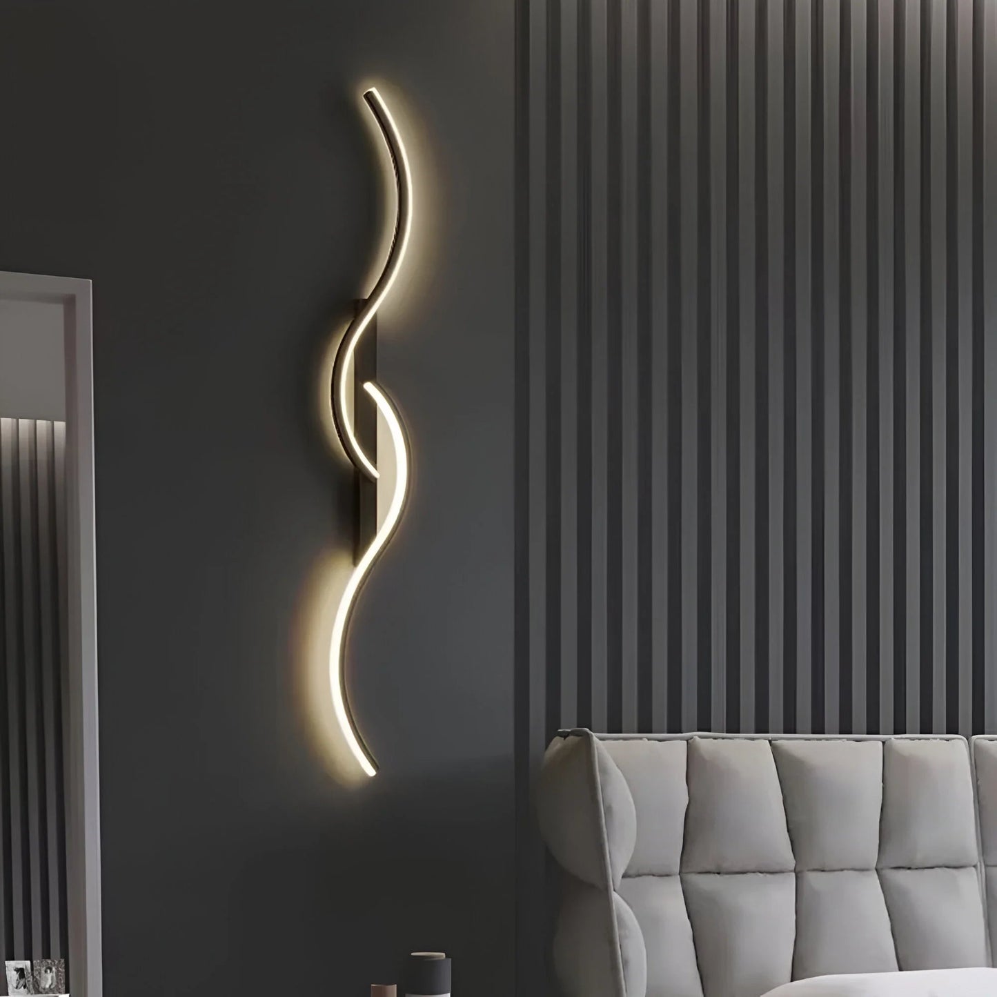 Modern curved LED wall sconces | Stylish indoor ambient light fixture 5