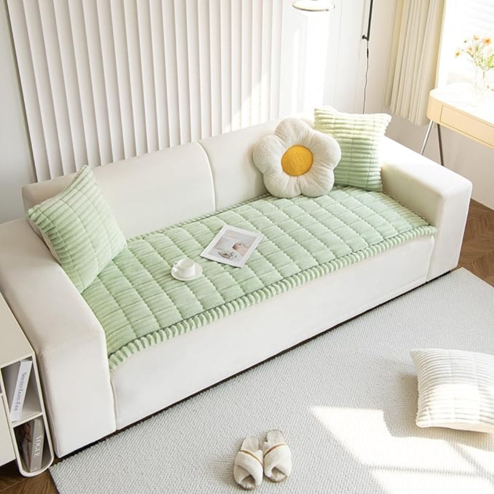 Plush microfiber sofa cover | Cozy pet-friendly slipcover for dogs 8