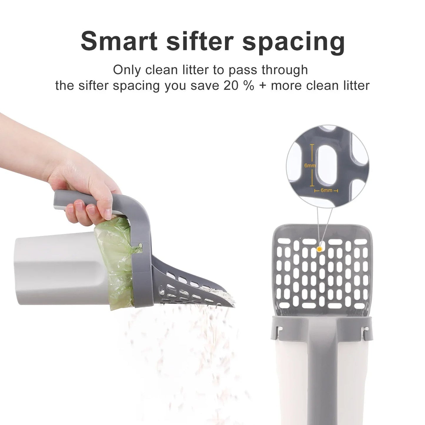 Purrfect Clean | Cat Litter Scoop with Built-In Waste Container | Spacious Design for Effortless Disposal 3