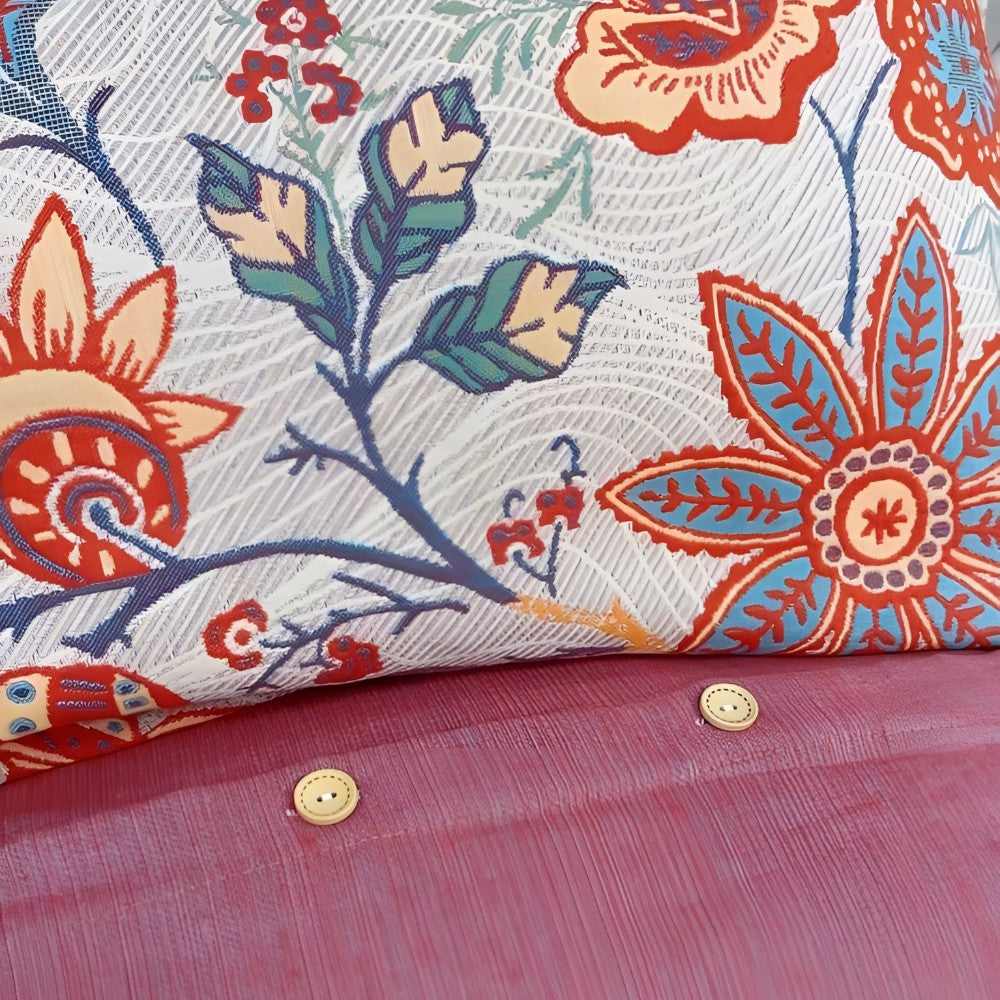 Rustic Floral Boho Pillowcases, 100% Cotton, Set of 2