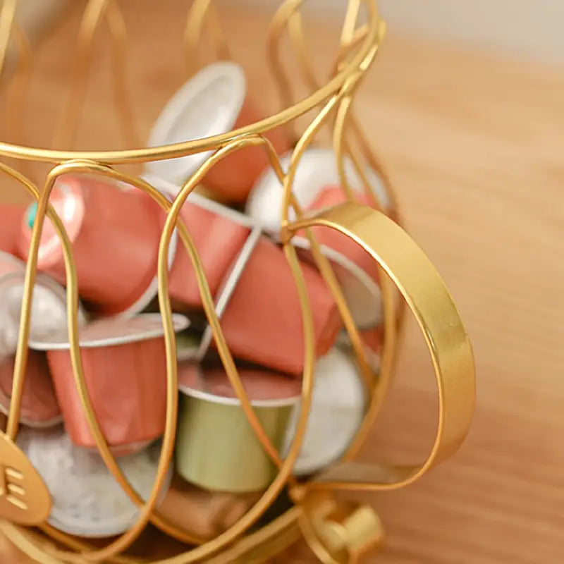 Wrought Iron Coffee Capsule Holder in Cup Shape | KELiving