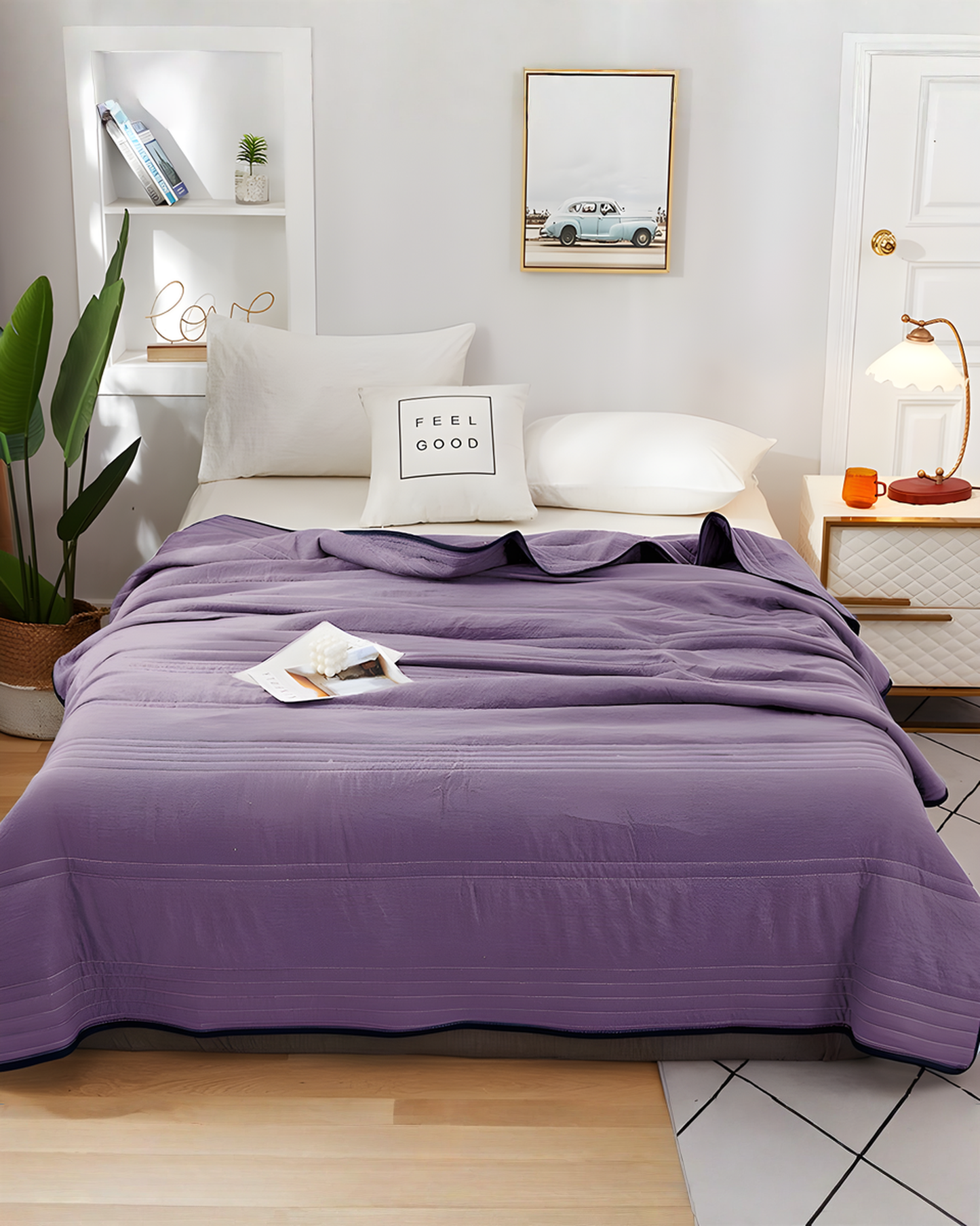 Cooling Blanket Breathable Cooling - 110x150 to 180x220 cm - Navy Blue