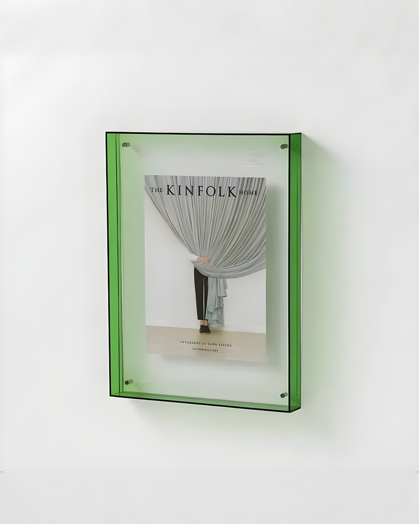 Floating Acrylic Photo Frame, Transparent with Colored Edge, 15x19 / 21x30 cm - 21x30 cm