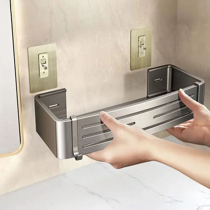 Self Adhesive Aluminum Bathroom Shelf Organizer