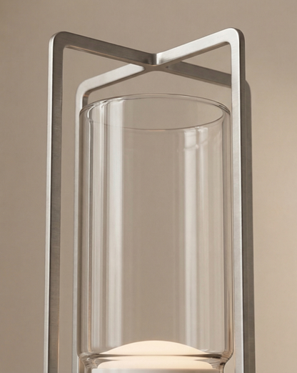 Minimalist Crystal LED Table Lamp 17.5 cm – USB-Rechargeable – Aluminum Base