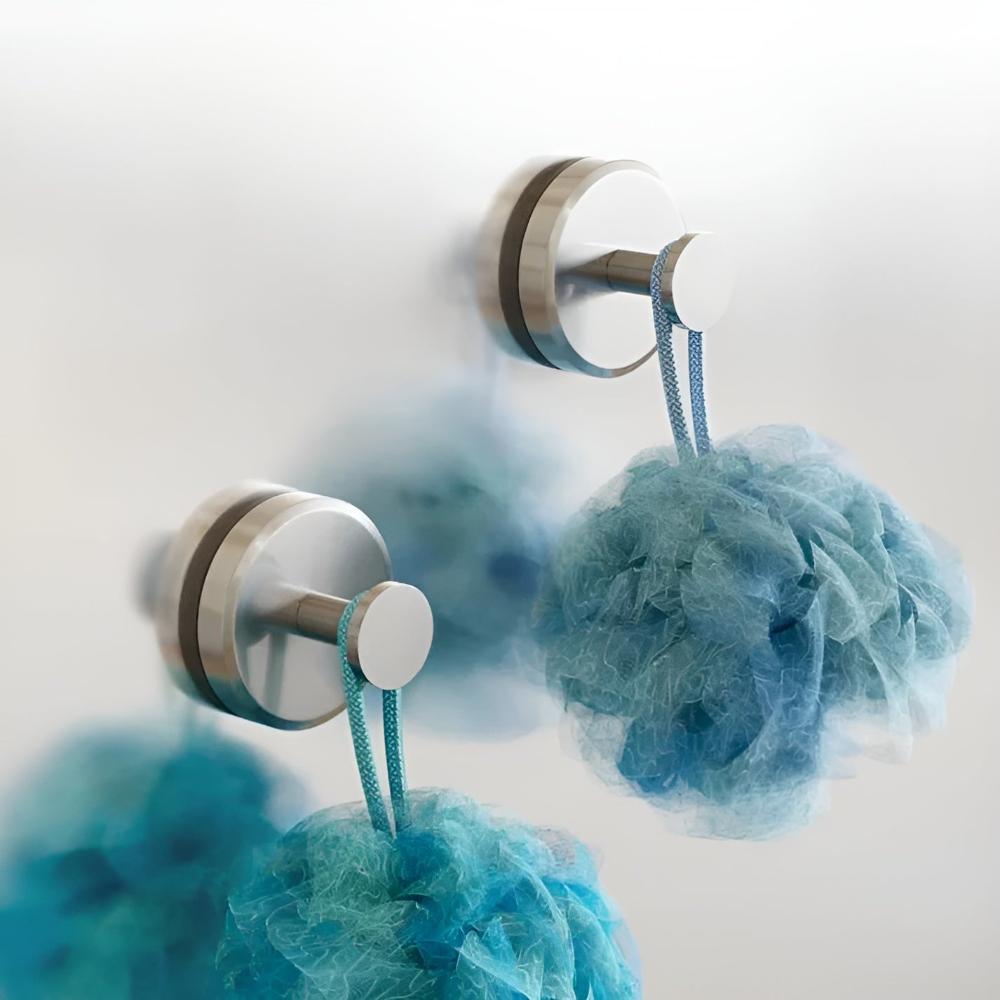 Grip Lock Shower Hooks, No-Drill Suction Mount