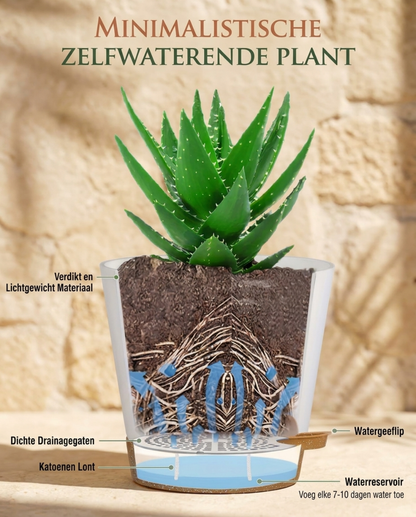 Self-Watering Plant Pot in Plastic, BPA-Free, Set of 5