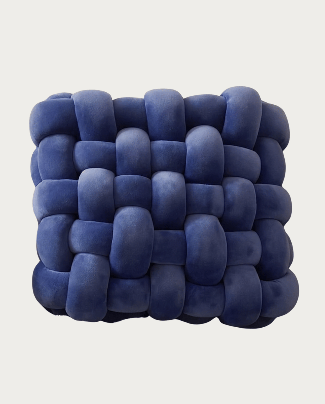 Knot Pillow Soft Geometric Design Decorative Cushion Plush, 30 x 30 cm - White