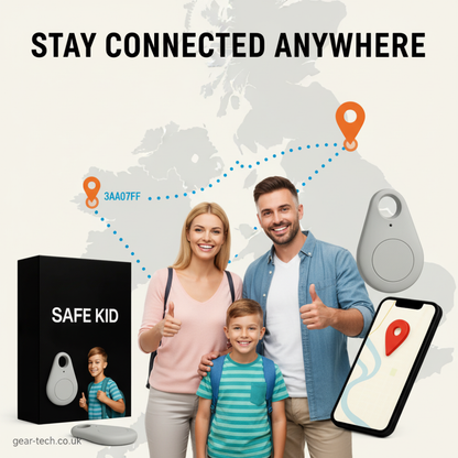 Kids GPS Tracker, Waterproof, Real-Time Location & SOS Alarm, Compact with Carry Pouch