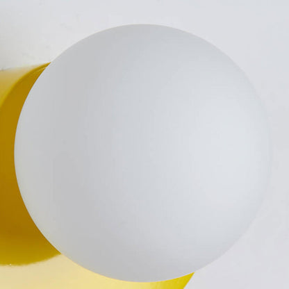 Spherical Glass Wall Sconce, Colorful Semicircle Design