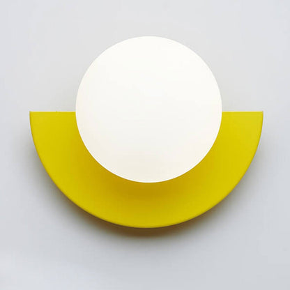 Spherical Glass Wall Sconce, Colorful Semicircle Design