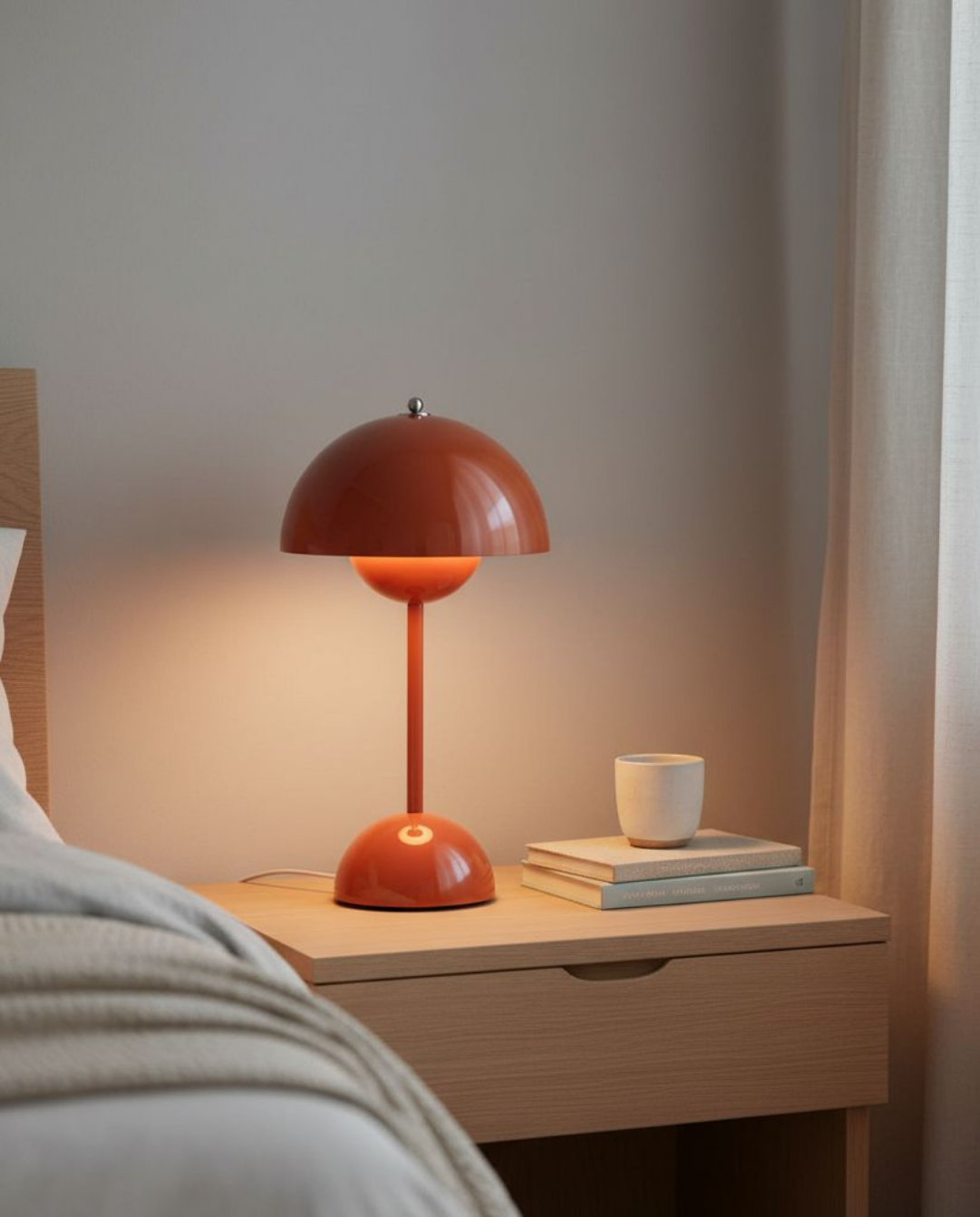 Rechargeable Table Lamp Scandinavian - Cordless Touch Dimmable, 28 cm - Green
