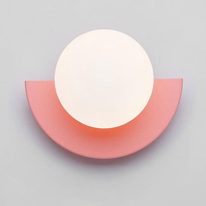 Spherical Glass Wall Sconce, Colorful Semicircle Design