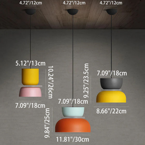 Nordic Macaron LED Pendant Light, Colorful Glass