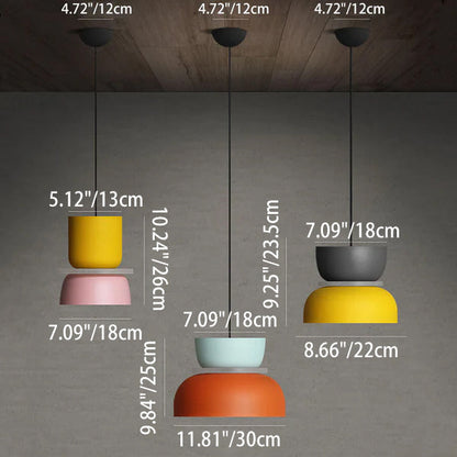 Nordic Macaron LED Pendant Light, Colorful Glass