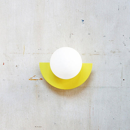 Spherical Glass Wall Sconce, Colorful Semicircle Design