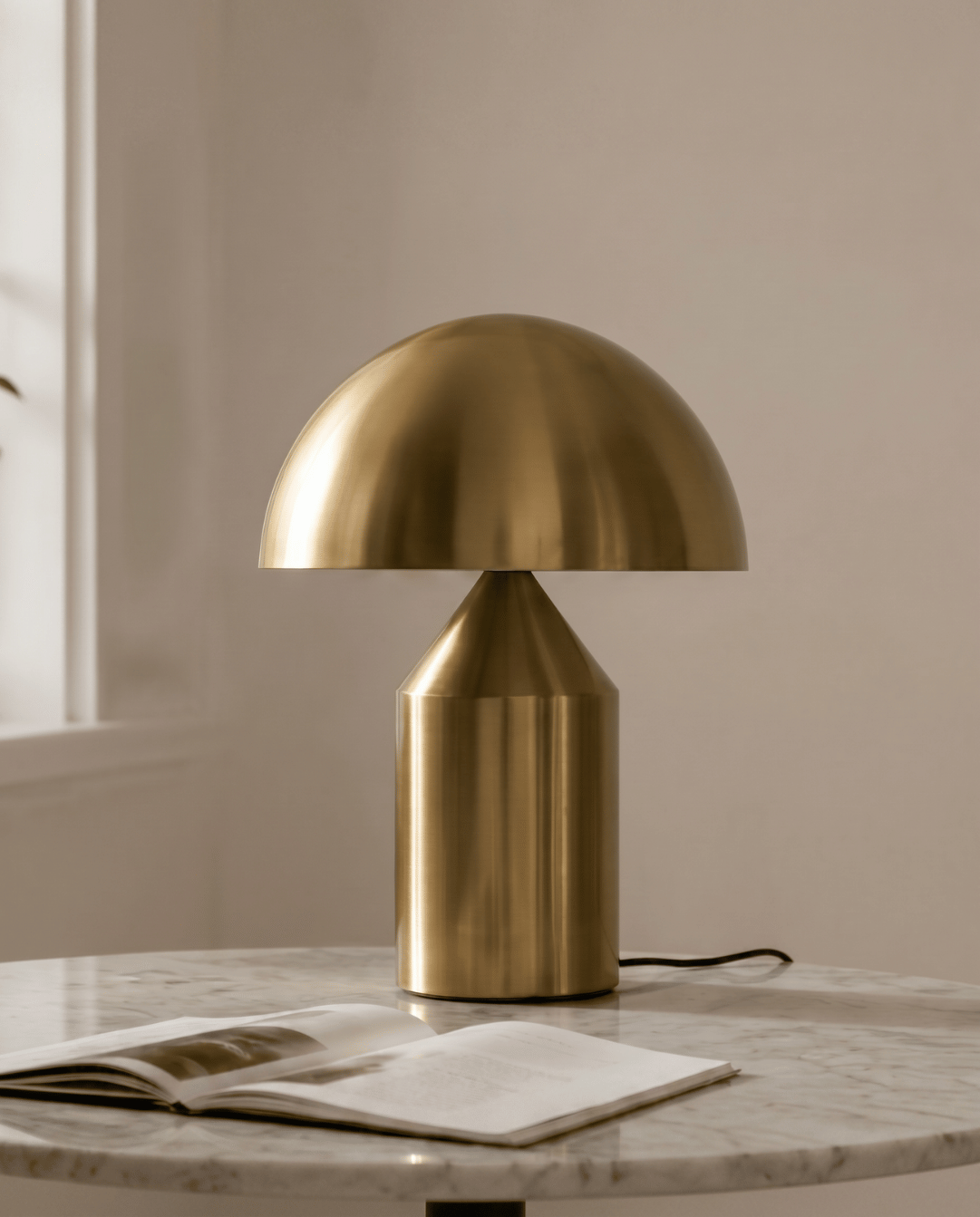 Lune Mushroom-Shaped Aluminum Table Lamp | Mushroom Lamp Gold - 50x37cm