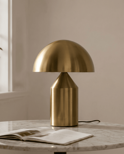 Lune Mushroom-Shaped Aluminum Table Lamp | Mushroom Lamp Gold - 50x37cm