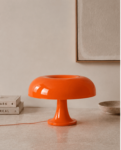 Mushroom Table Lamp - Retro Design, 32 cm - Orange