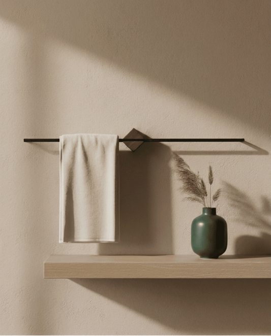 Extendable Towel Rack – Stainless Steel Adjustable Rail – Brown - 60 cm