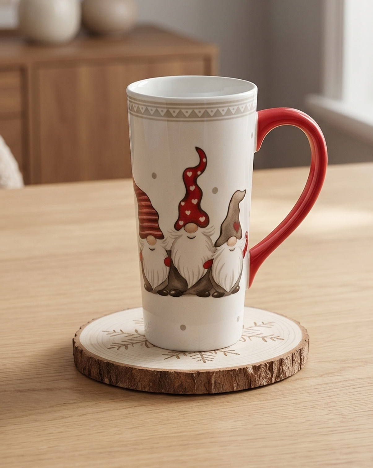 Noel Christmas Mug in White Ceramic with Santa Motif
