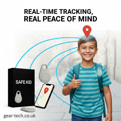 Kids GPS Tracker, Waterproof, Real-Time Location & SOS Alarm, Compact with Carry Pouch