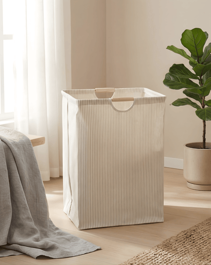 XL Laundry Basket with Handles – Freestanding Fabric Storage Bag for Bathroom and Bedroom - Linen