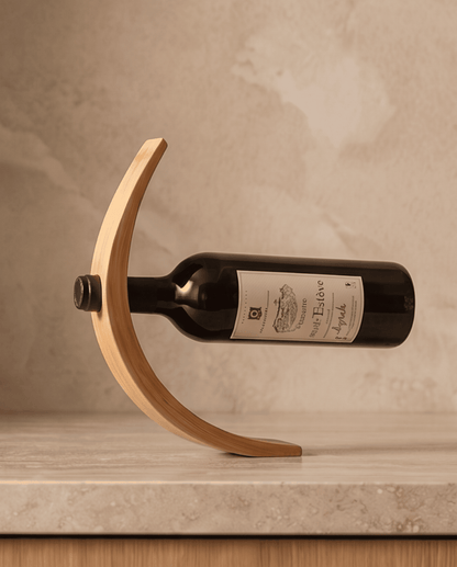 Wine Rack Bamboo | Floating Wine Bottle Holder, 27 cm - Bamboe