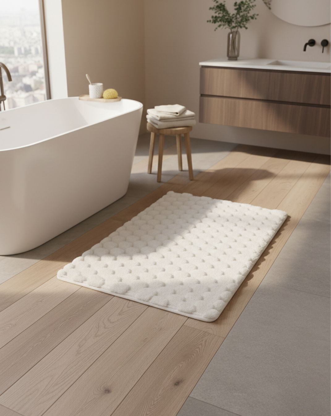 Plush Absorbent Bath Mat | Maison Roze - White