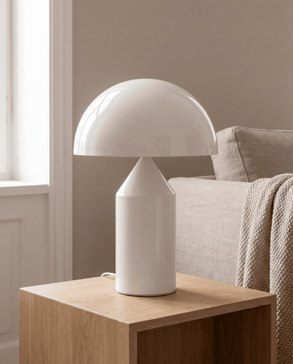 Lune Mushroom-Shaped Aluminum Table Lamp | Mushroom Lamp White - 50x37cm
