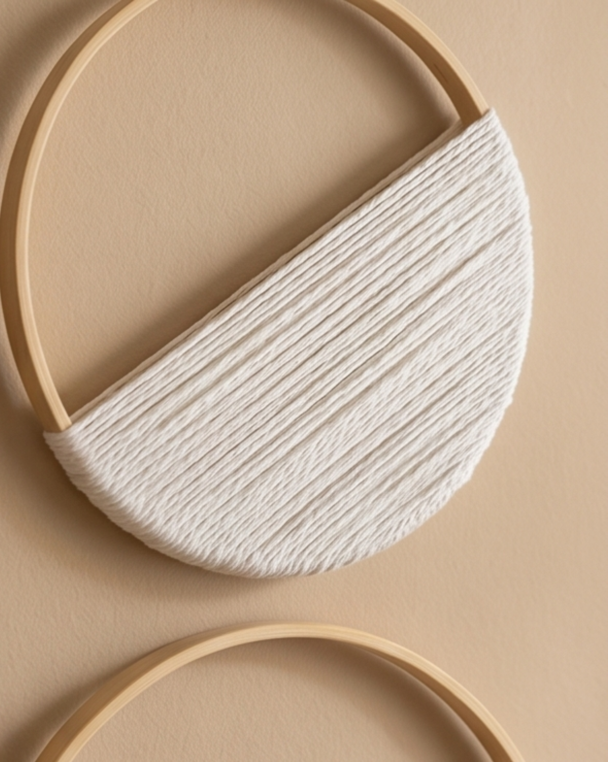Macramé Wall Decor Set of 3 | Bamboo Hoop with Geometric Pattern - Green