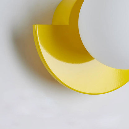 Spherical Glass Wall Sconce, Colorful Semicircle Design