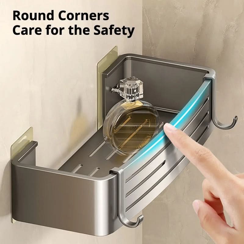 Self Adhesive Aluminum Bathroom Shelf Organizer