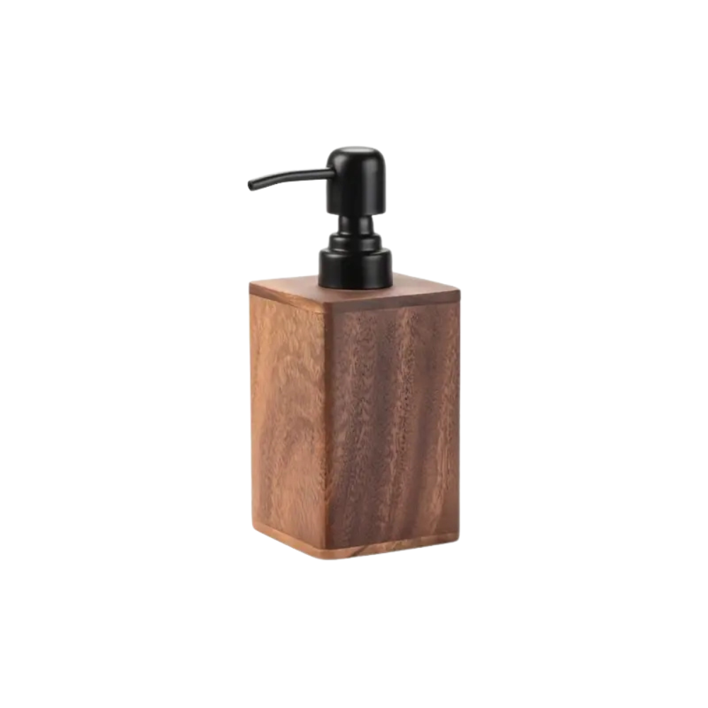 Rustic Wooden Soap and Lotion Dispenser with Matte Black Pump, for the Bathroom