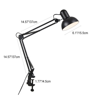 Retractable Long Arm Clip Table Lamp, 1-Light Minimalist