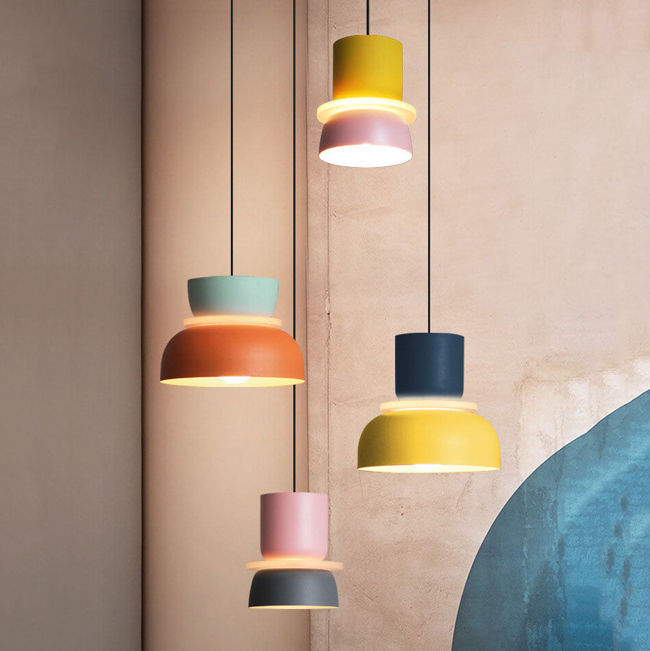 Nordic Macaron LED Pendant Light, Colorful Glass