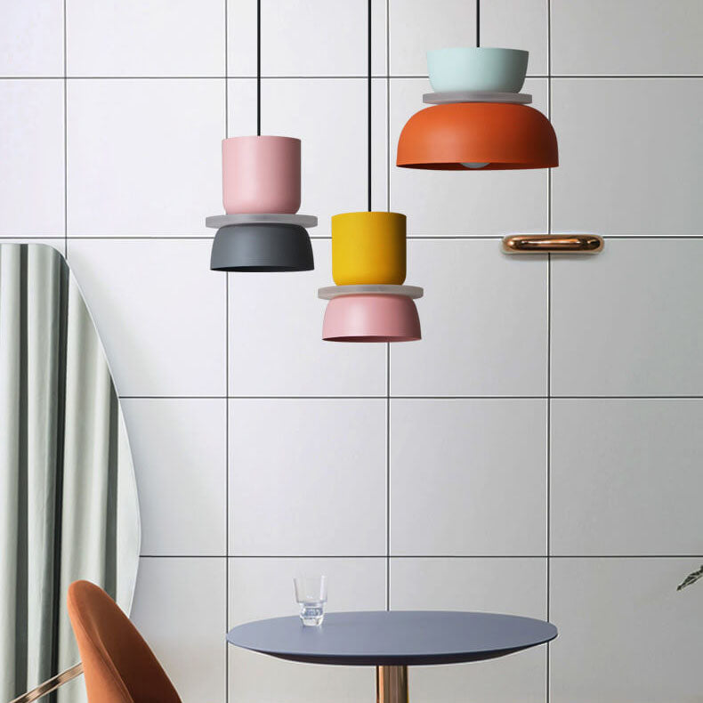 Nordic Macaron LED Pendant Light, Colorful Glass