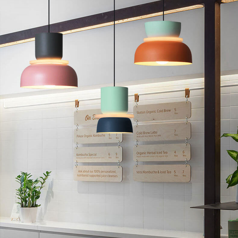 Nordic Macaron LED Pendant Light, Colorful Glass