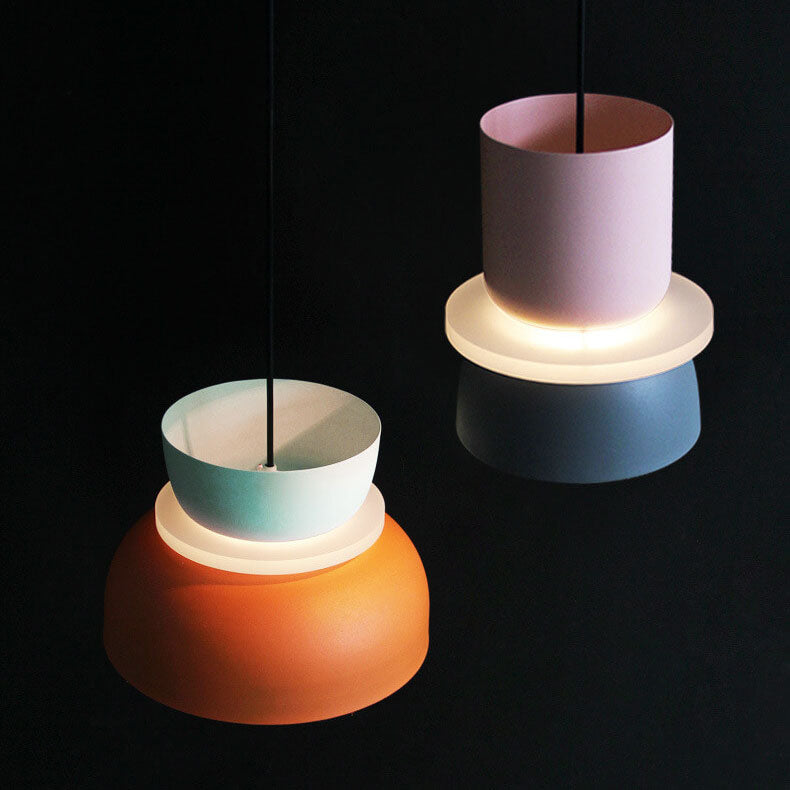 Nordic Macaron LED Pendant Light, Colorful Glass