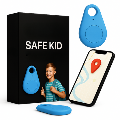 Kids GPS Tracker, Waterproof, Real-Time Location & SOS Alarm, Compact with Carry Pouch