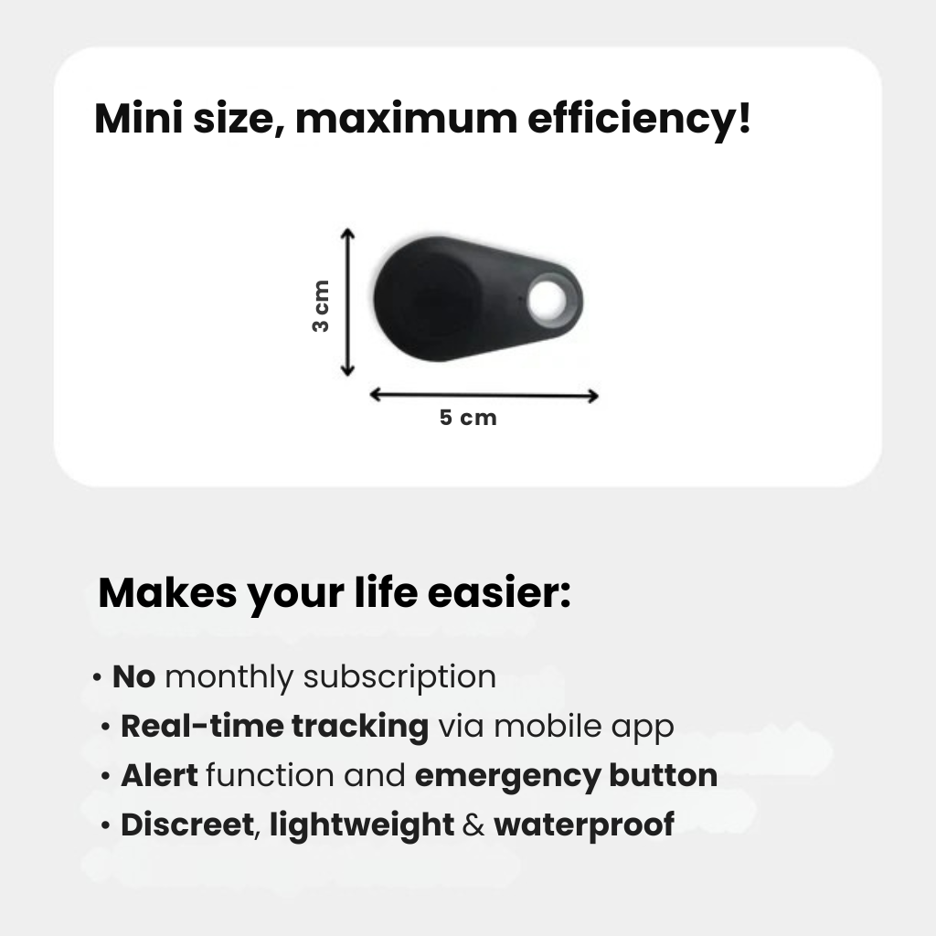 Kids GPS Tracker, Waterproof, Real-Time Location & SOS Alarm, Compact with Carry Pouch