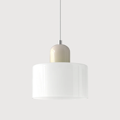 Retro Pendant Lamp with Orange Glass Shade & Green Top