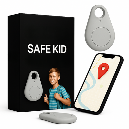 Kids GPS Tracker, Waterproof, Real-Time Location & SOS Alarm, Compact with Carry Pouch