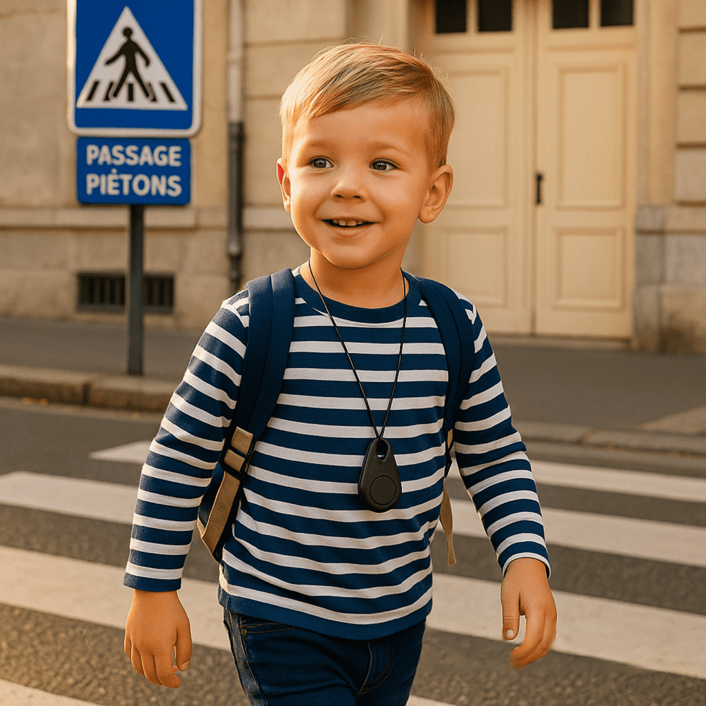 Kids GPS Tracker, Waterproof, Real-Time Location & SOS Alarm, Compact with Carry Pouch