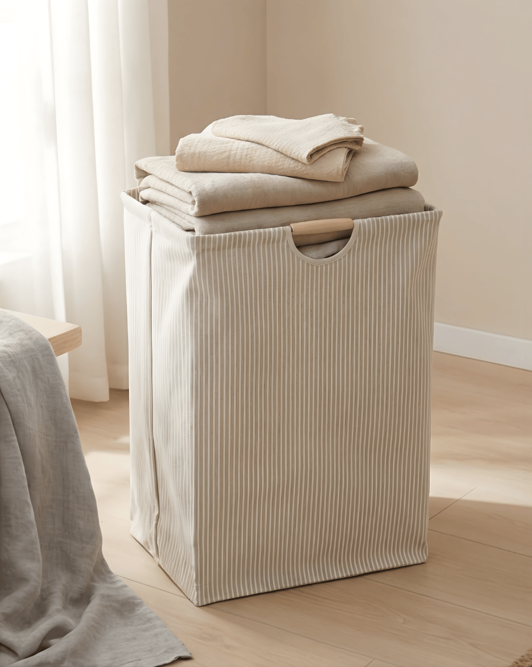 XL Laundry Basket with Handles – Freestanding Fabric Storage Bag for Bathroom and Bedroom